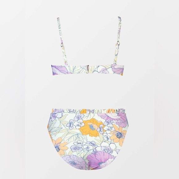 NWT Cupshe Underwire Top & High Waist Cheeky Bikini Set – Purple Floral - Picture 6 of 7